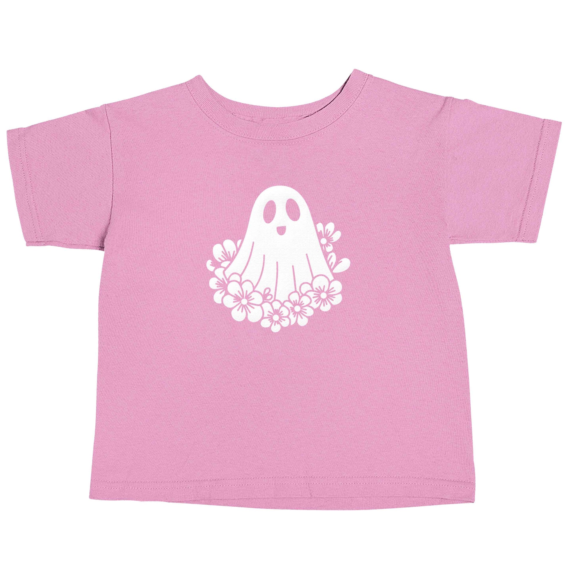 Floral ghost light pink baby toddler Tshirt 2 Years