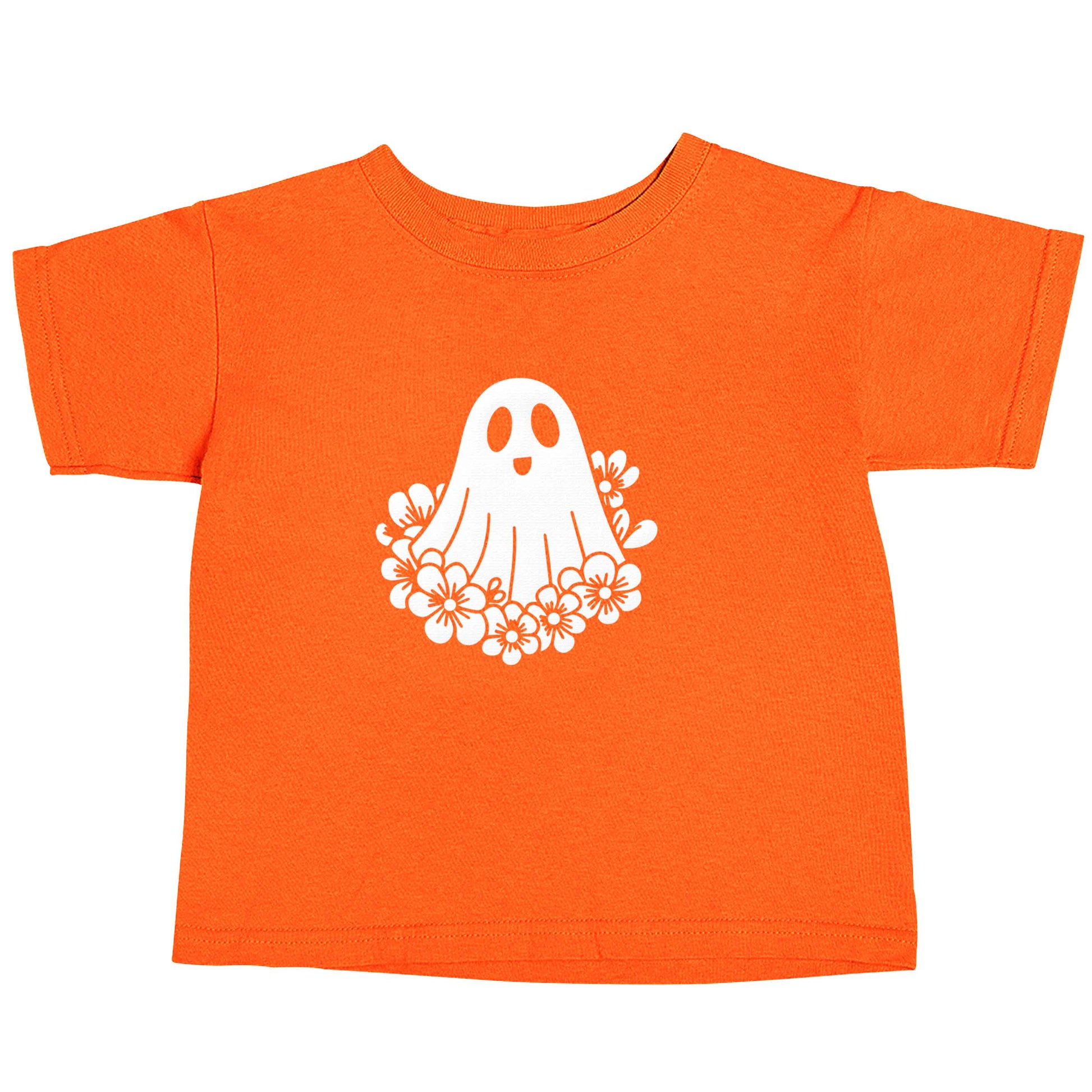 Floral ghost orange baby toddler Tshirt 2 Years