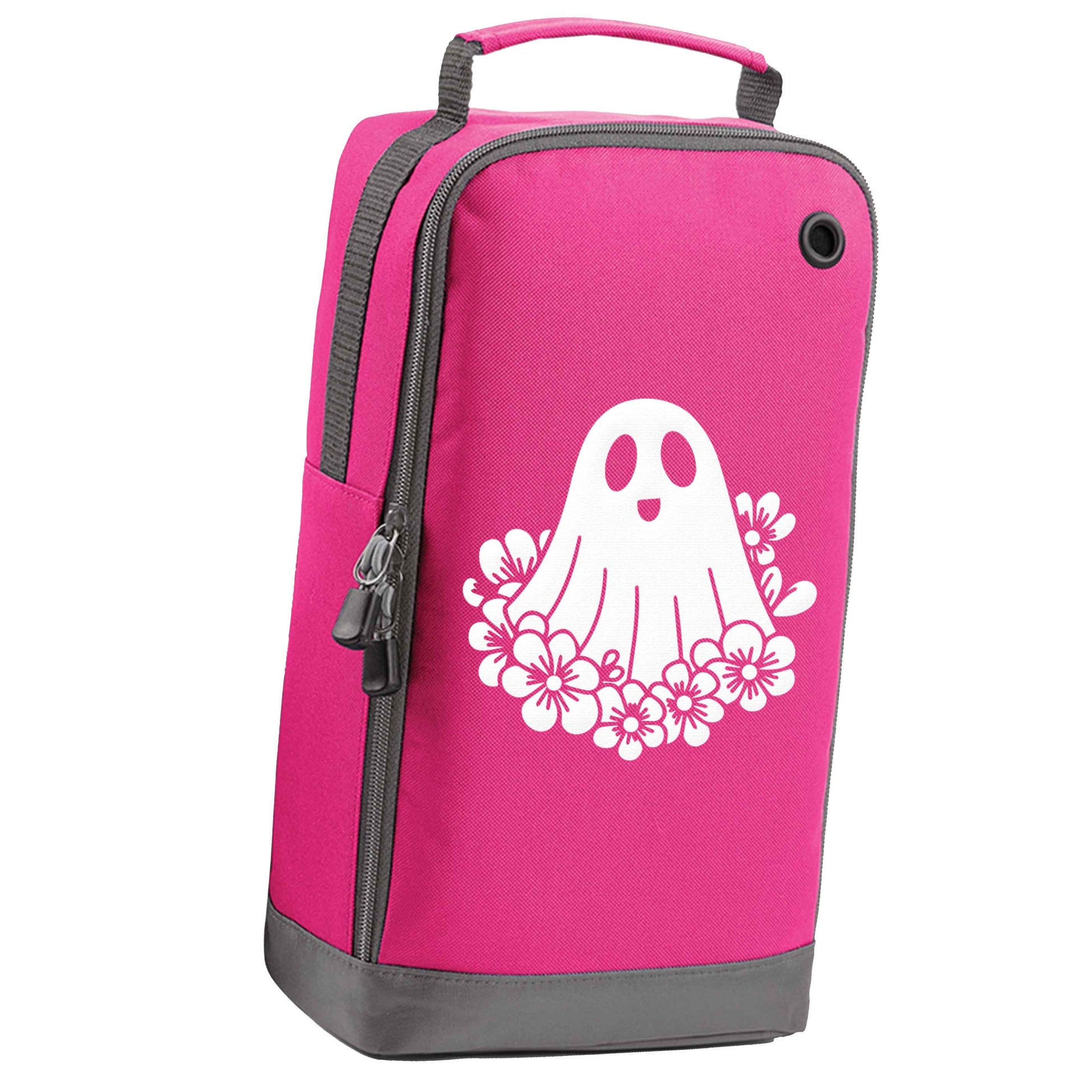 Floral ghost pink sports shoe bag vertical print