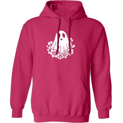 Floral ghost adults unisex pink hoodie 2XL
