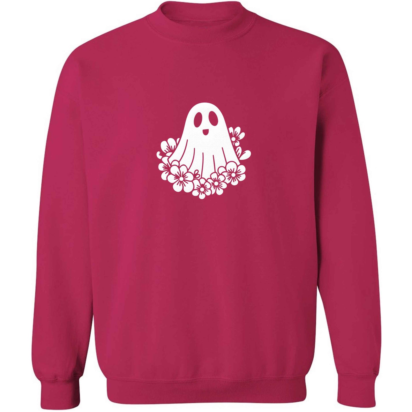 Floral ghost adult's unisex pink sweater 2XL