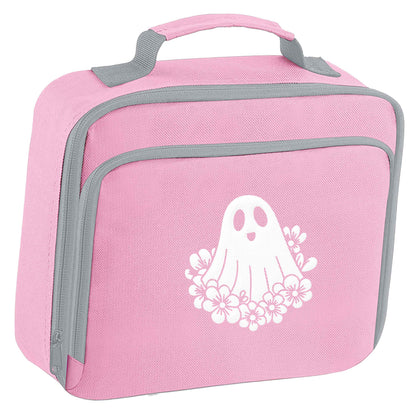 Floral ghost insulated pink lunch bag cooler