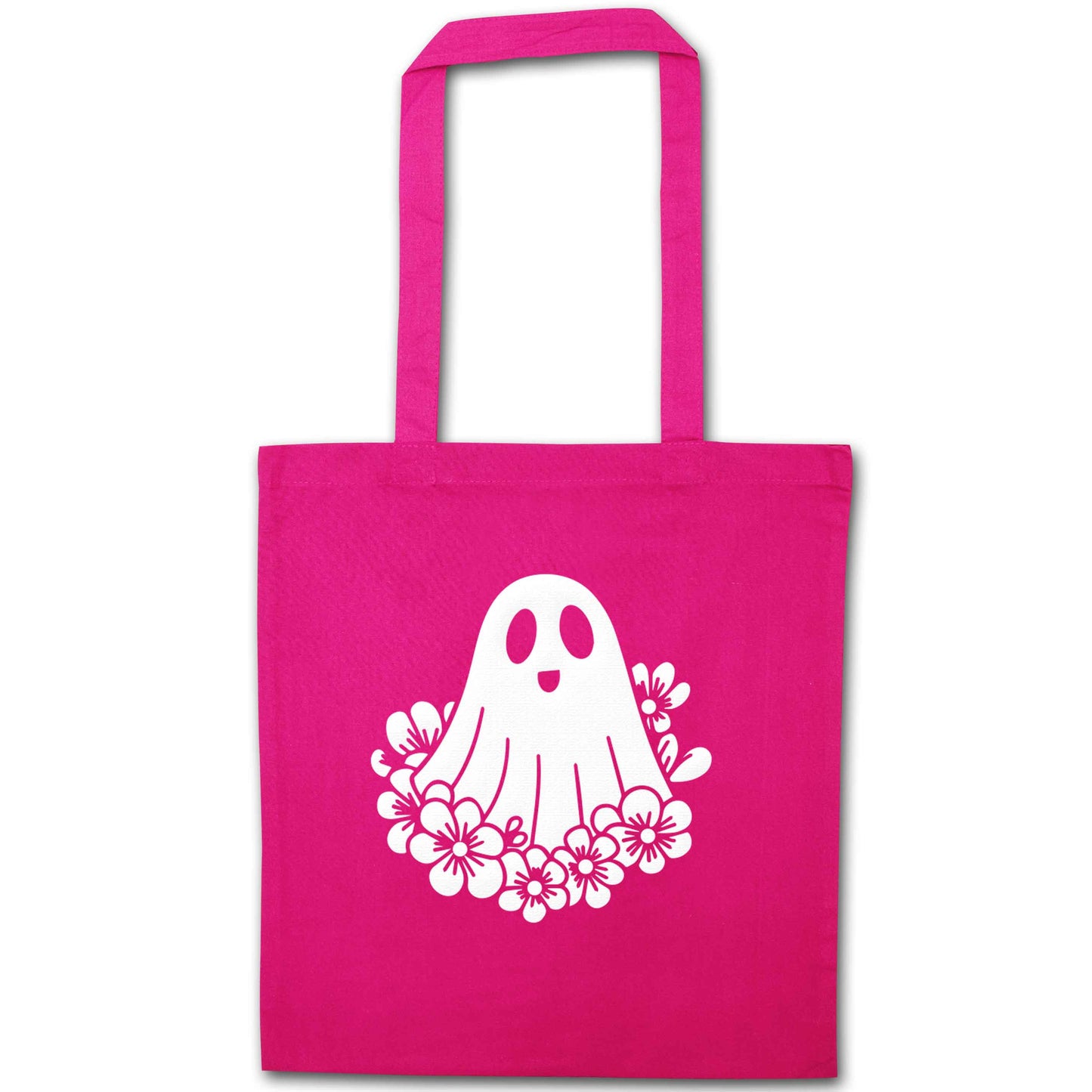Floral ghost pink tote bag