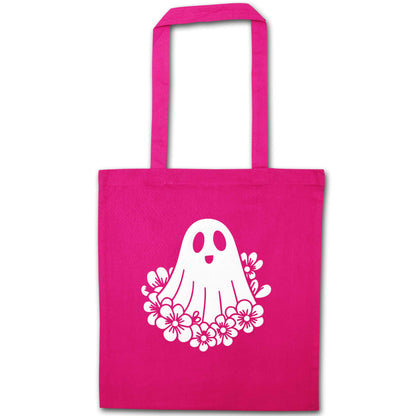 Floral ghost pink tote bag