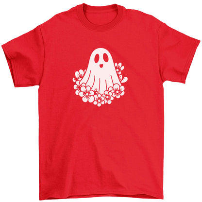 Floral ghost Children's red Tshirt 12-13 Years