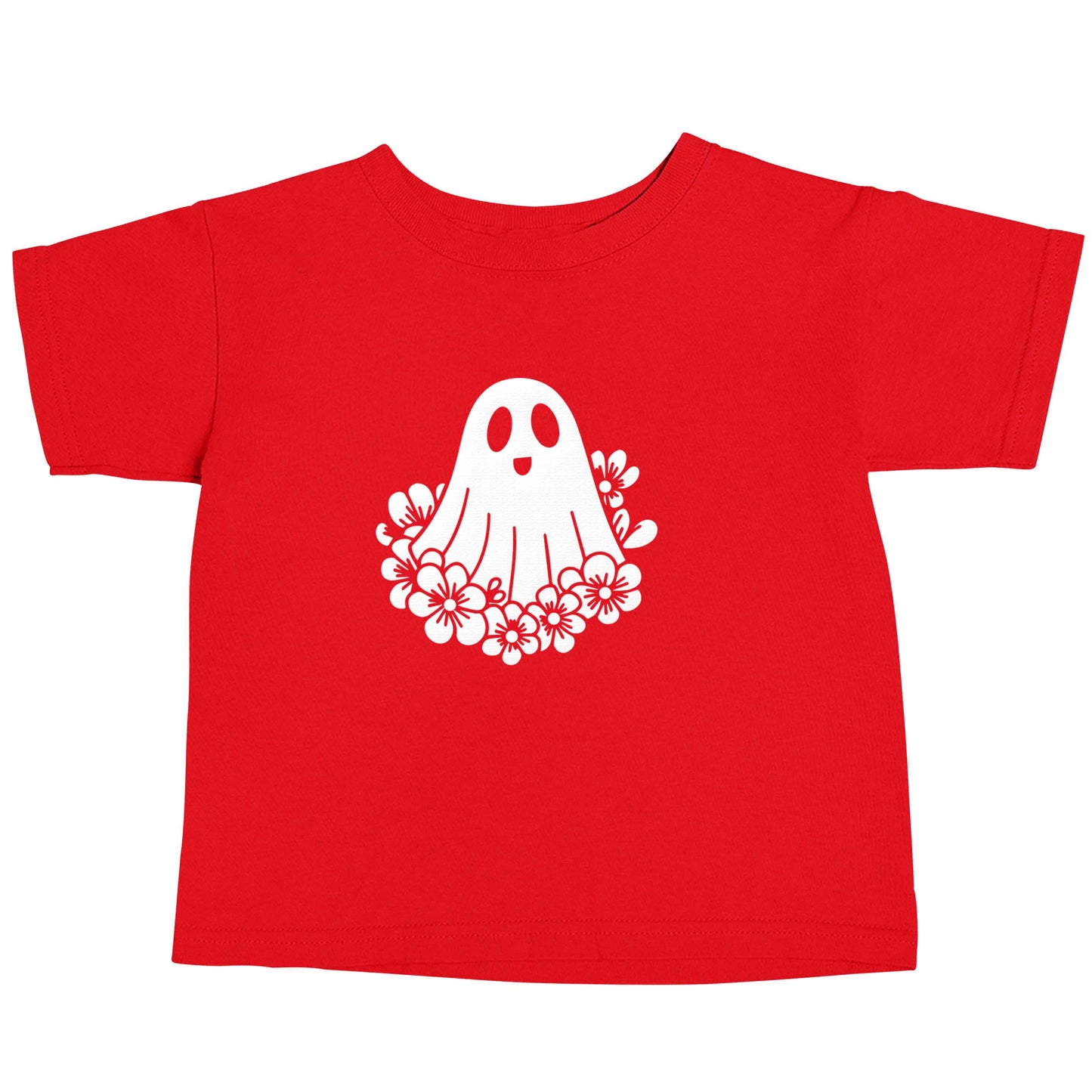Floral ghost red baby toddler Tshirt 2 Years