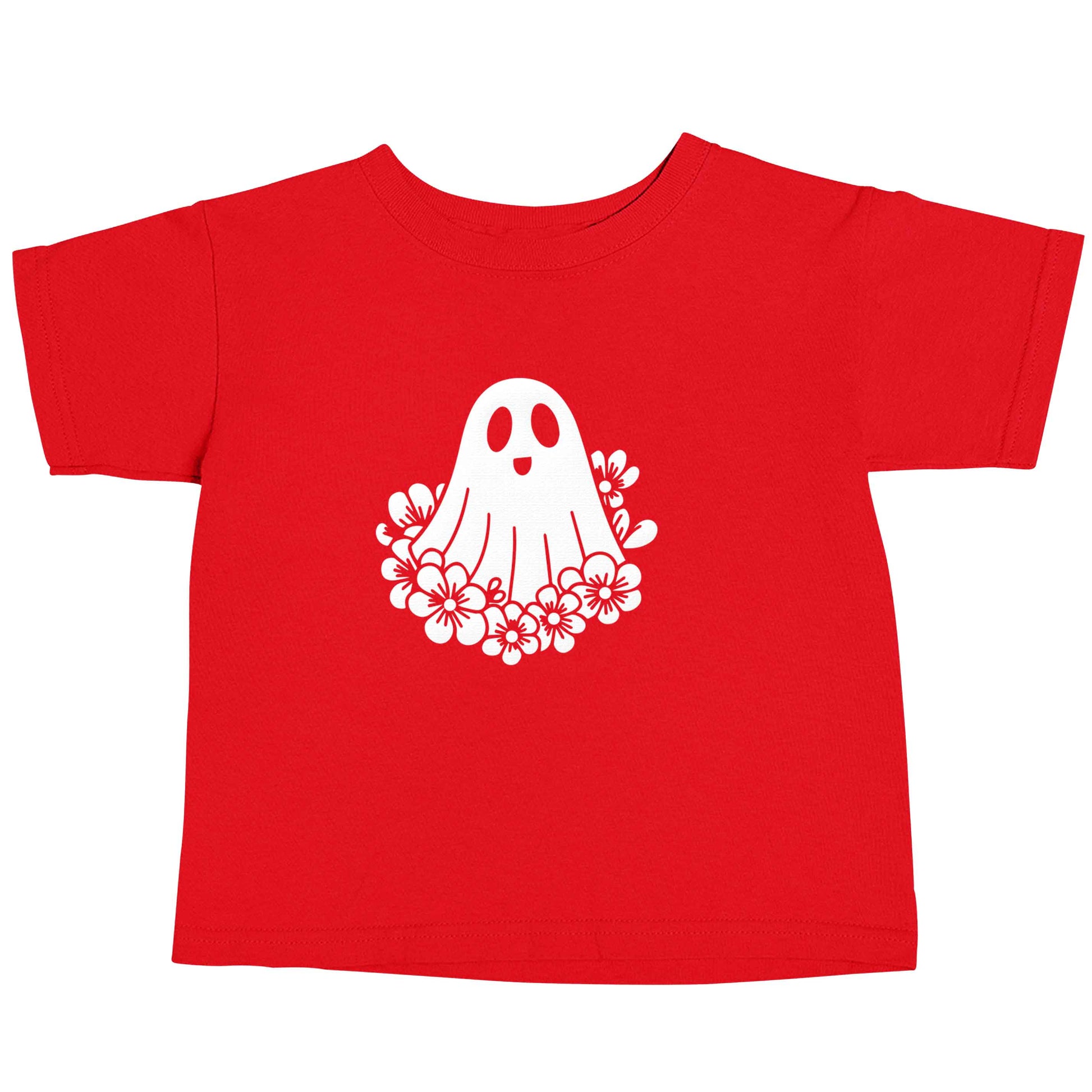 Floral ghost red baby toddler Tshirt 2 Years
