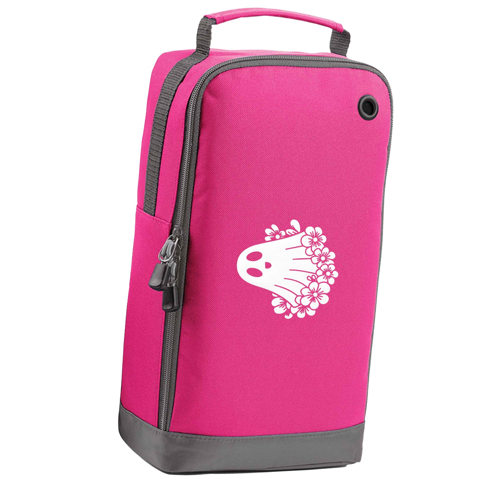 Floral ghost pink sports shoe bag horizontal print