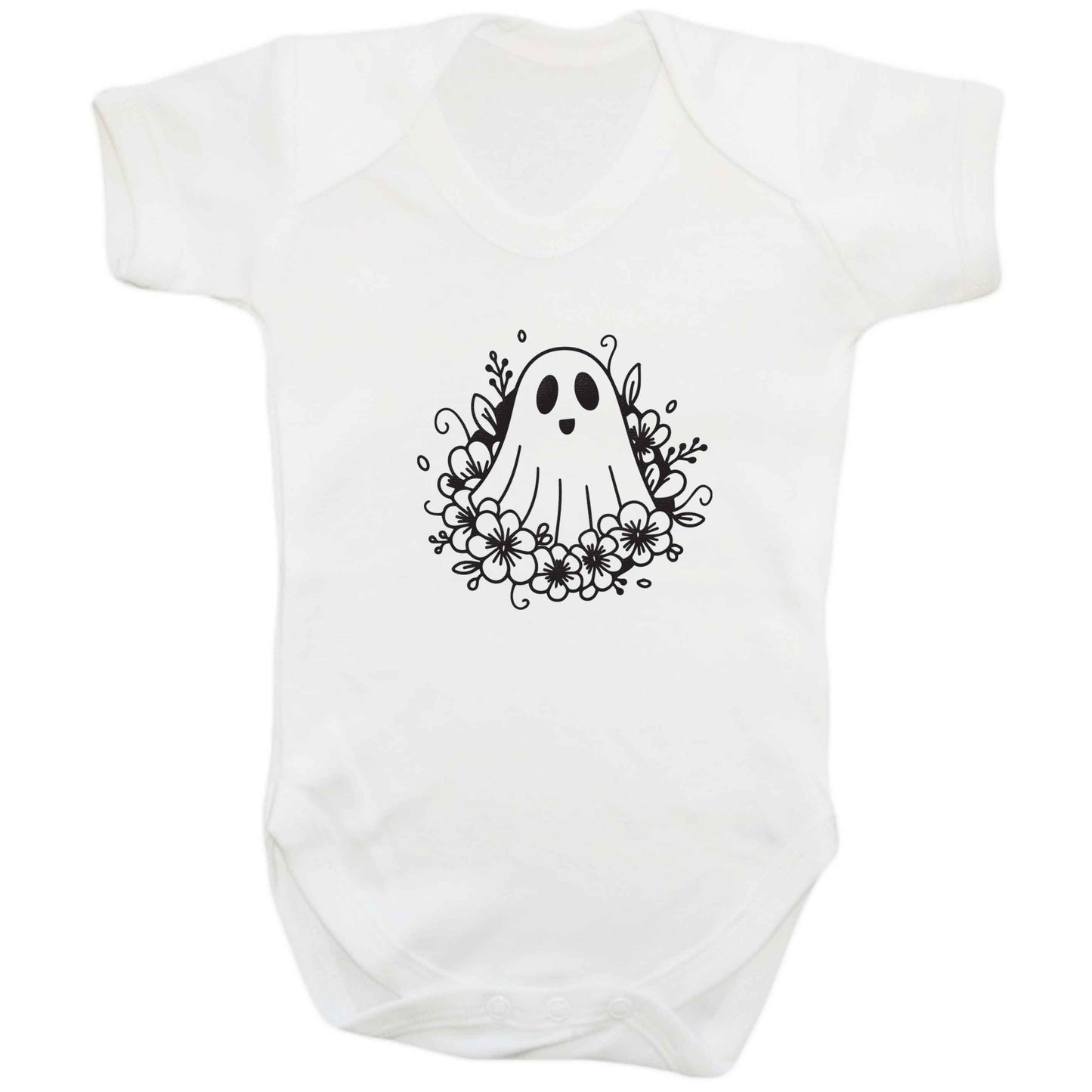 Floral ghost baby bodysuit white 18-24 months