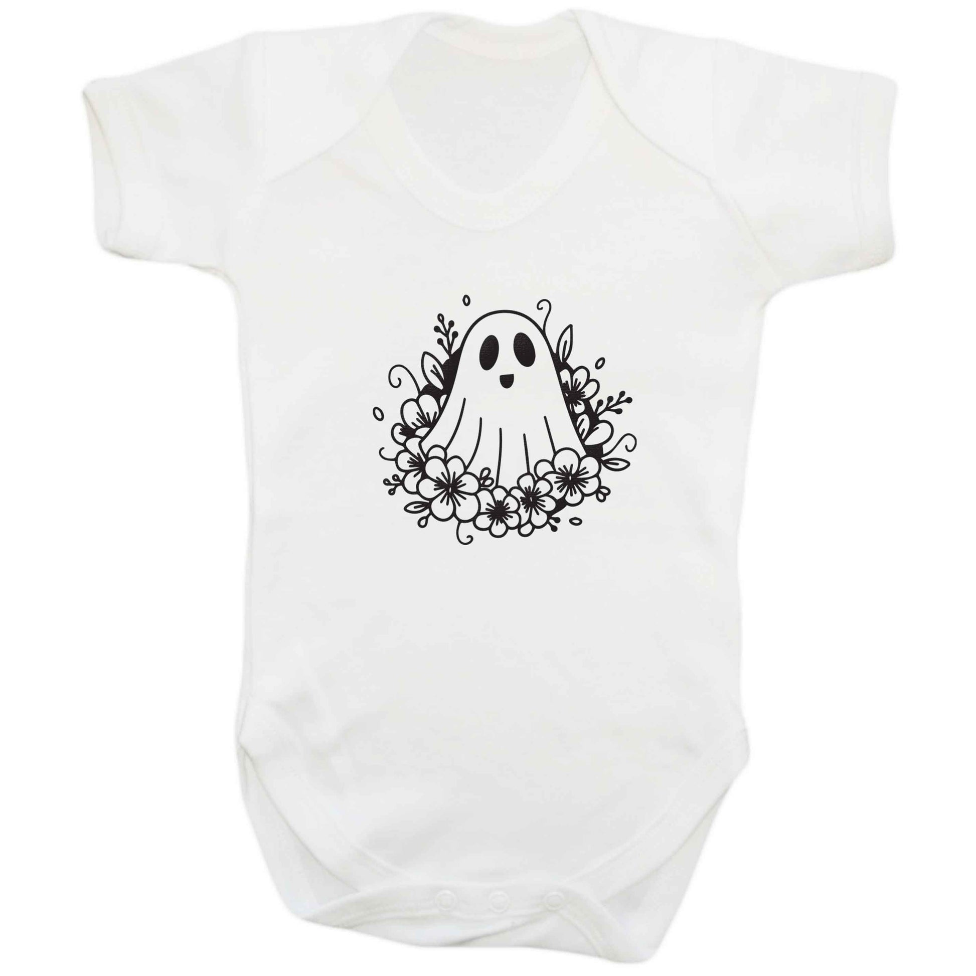 Floral ghost baby bodysuit white 18-24 months