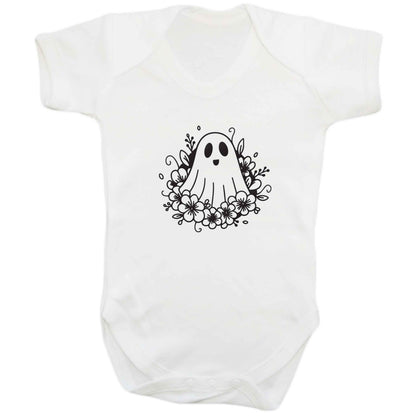 Floral ghost baby bodysuit white 18-24 months