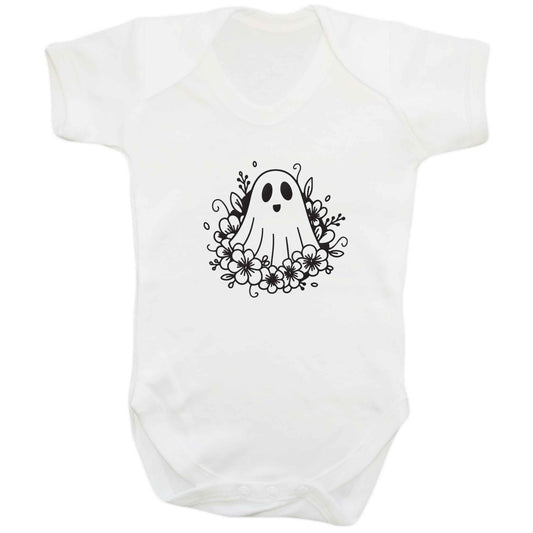 Floral ghost baby bodysuit white 18-24 months