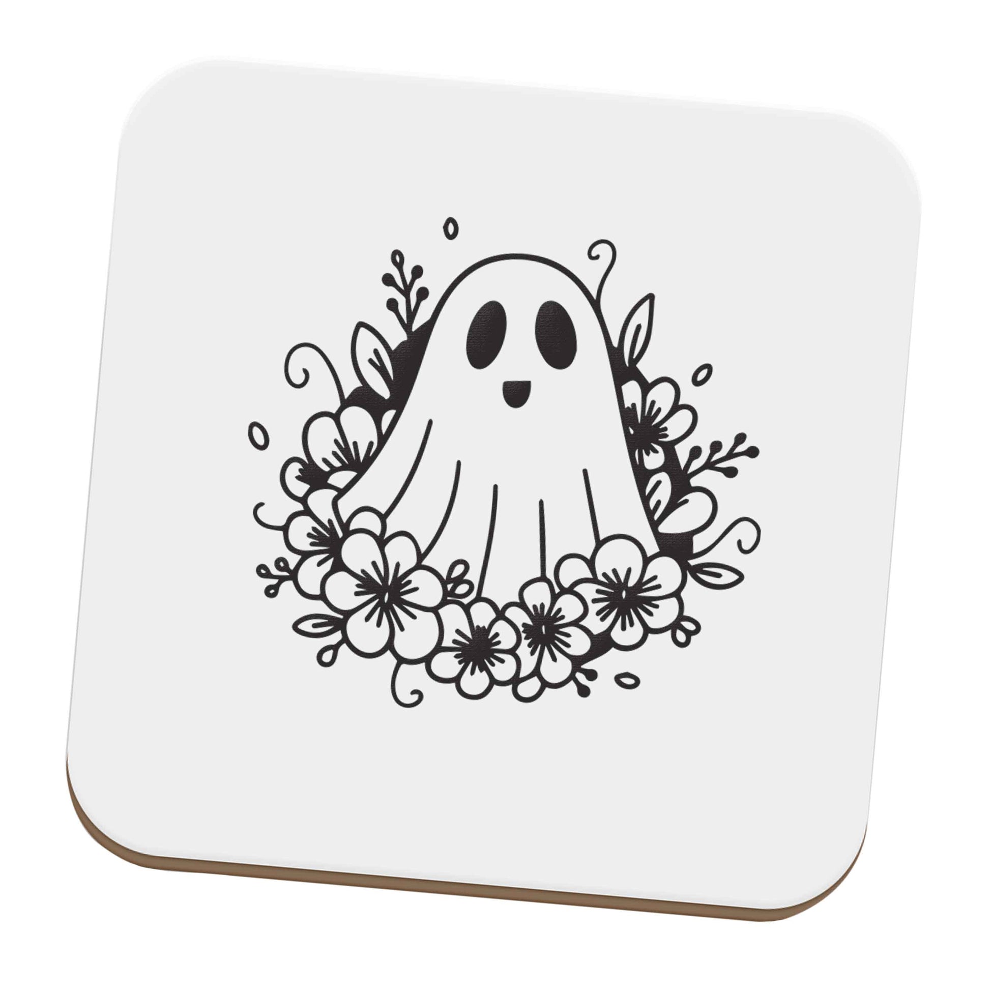 Floral ghost set of four coasters
