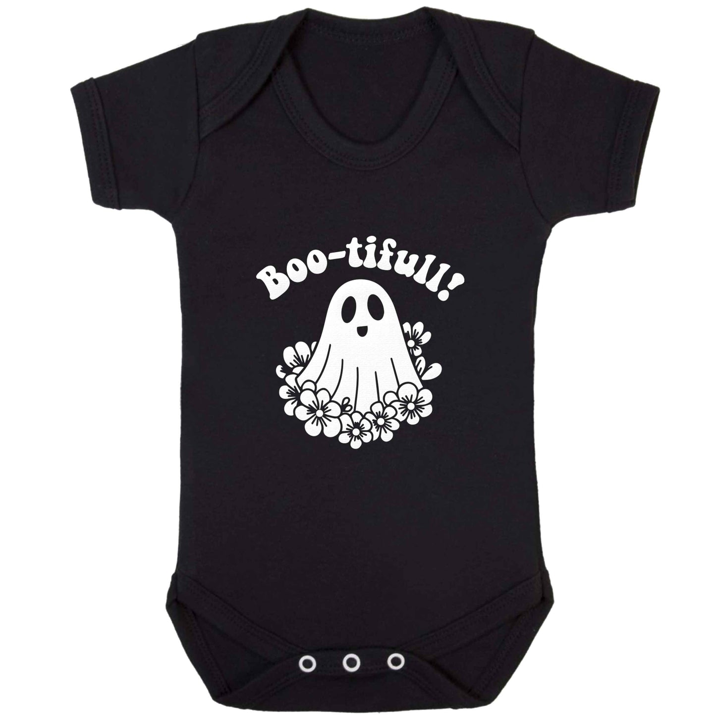 Boo-tifull! Floral ghost baby bodysuit black 18-24 months