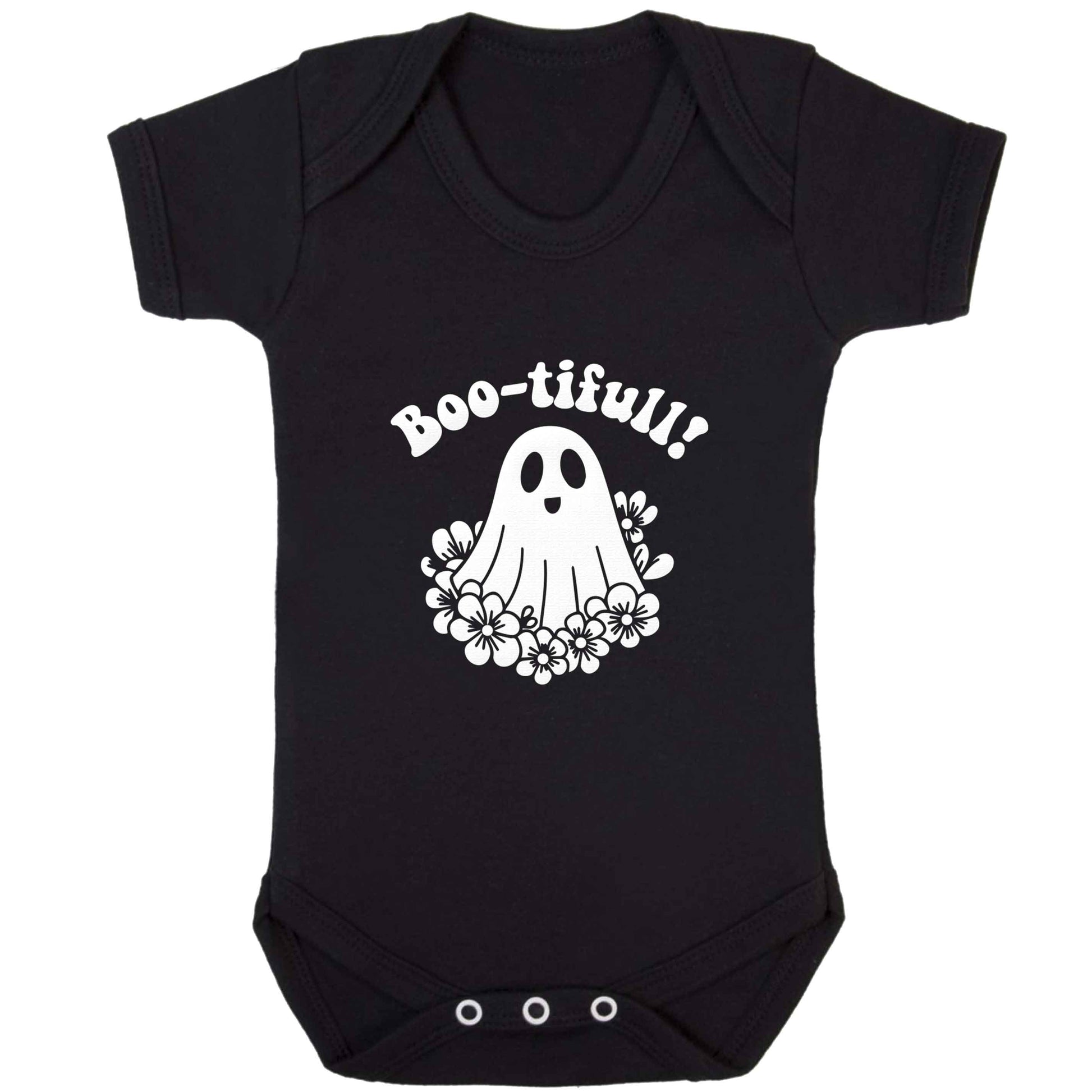 Boo-tifull! Floral ghost baby bodysuit black 18-24 months