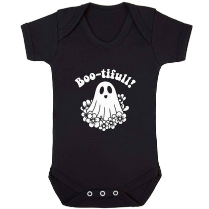 Boo-tifull! Floral ghost baby bodysuit black 18-24 months
