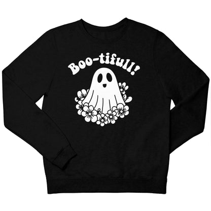 Boo-tifull! Floral ghost children's black sweater 12-13 Years