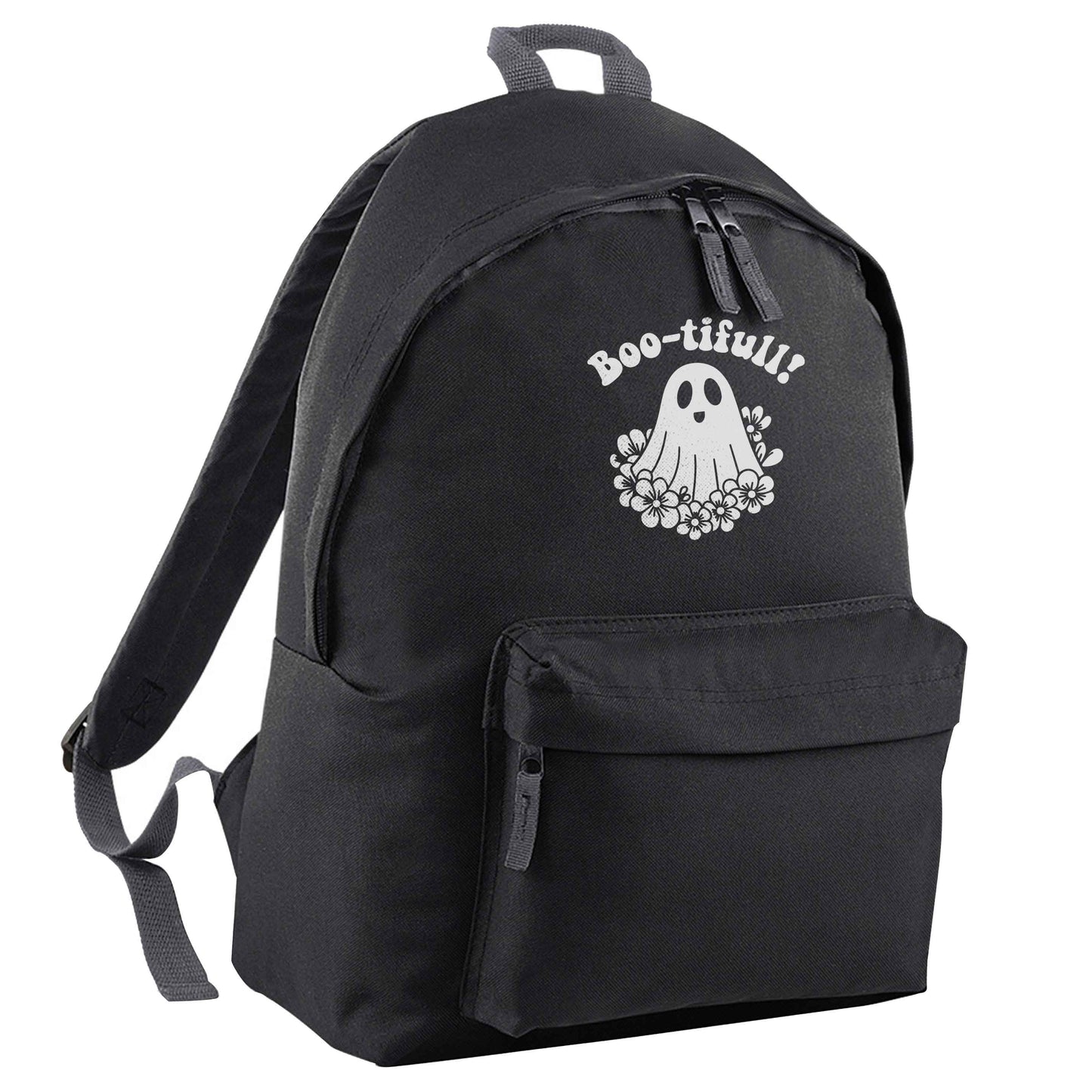 Boo-tifull! Floral ghost black adults backpack