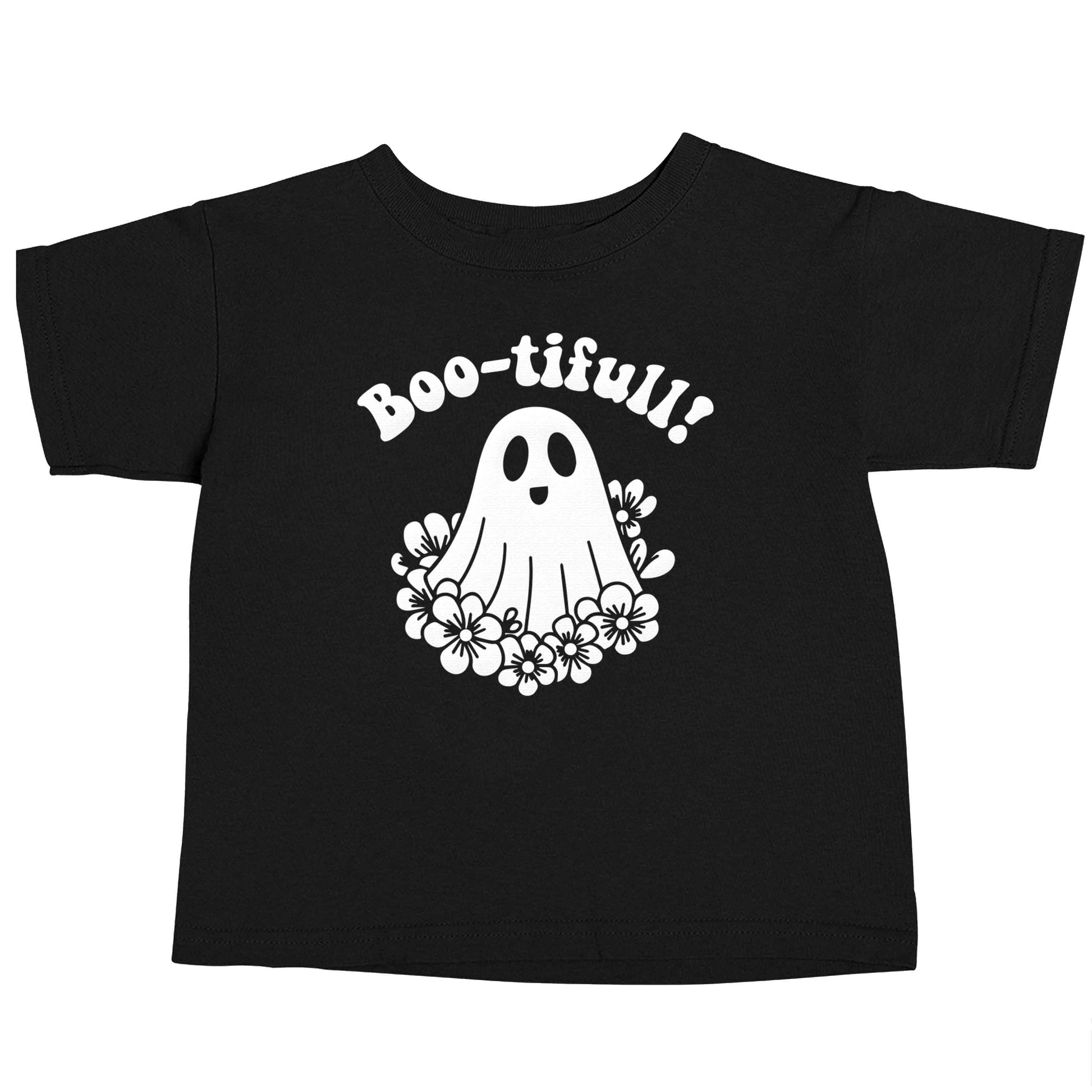 Boo-tifull! Floral ghost Black baby toddler Tshirt 2 years