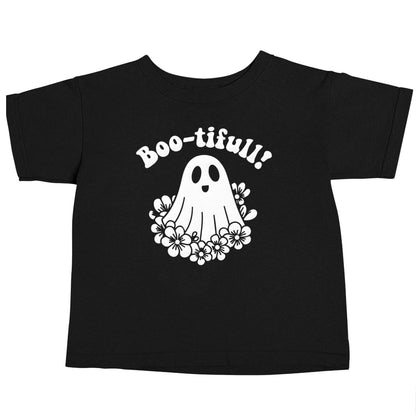 Boo-tifull! Floral ghost Black baby toddler Tshirt 2 years