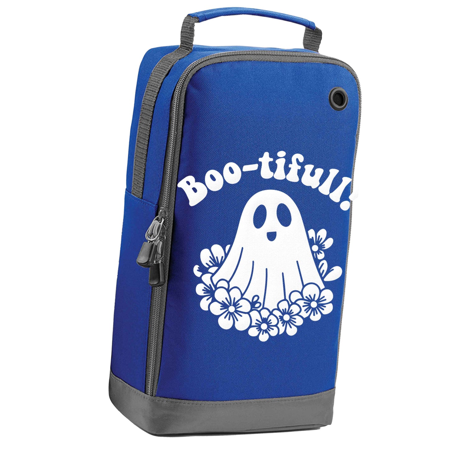 Boo-tifull! Floral ghost blue sports shoe bag vertical print