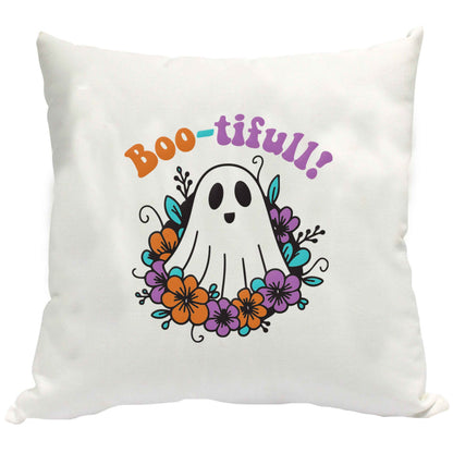 Boo-tifull! Floral ghost cushion cover