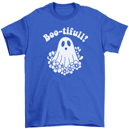 Boo-tifull! Floral ghost Children's blue Tshirt 12-13 Years