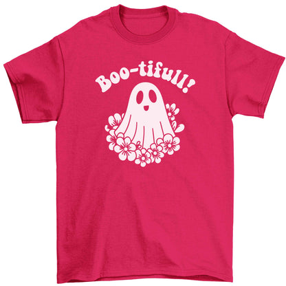 Boo-tifull! Floral ghost Children's pink Tshirt 12-13 Years