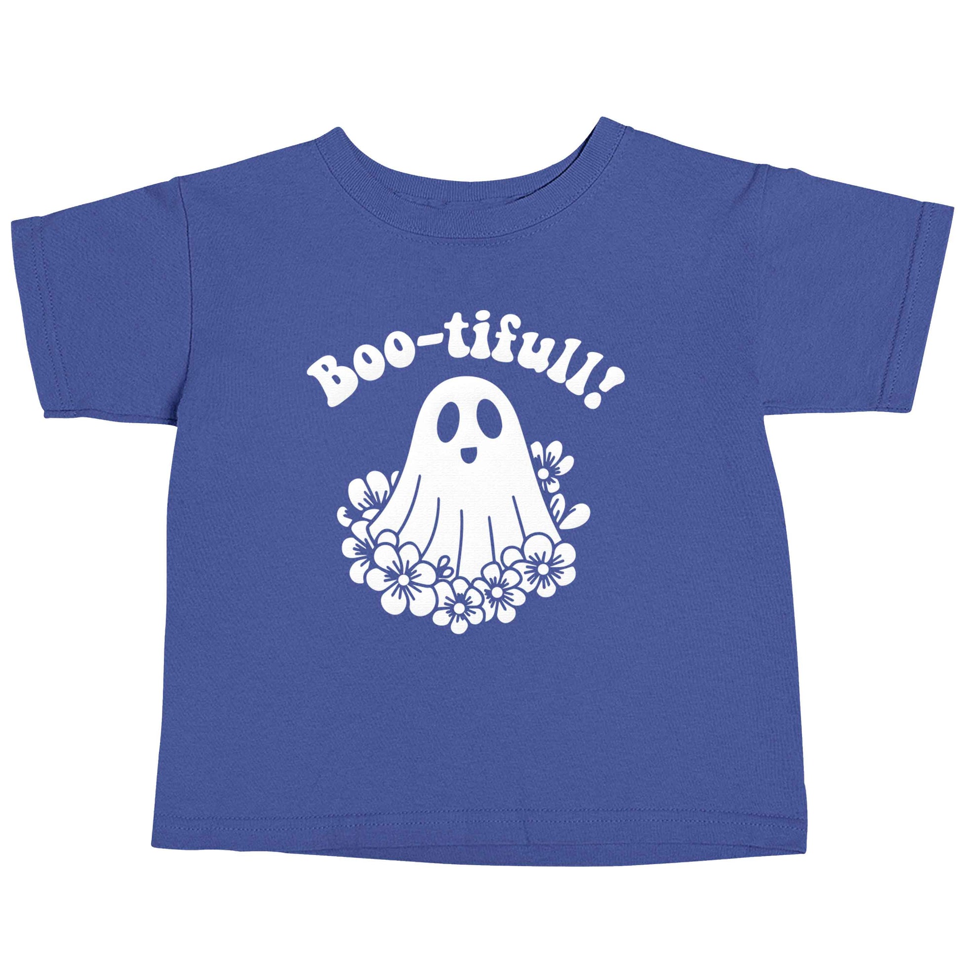 Boo-tifull! Floral ghost blue baby toddler Tshirt 2 Years