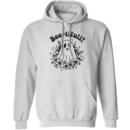 Boo-tifull! Floral ghost adults unisex grey hoodie 2XL