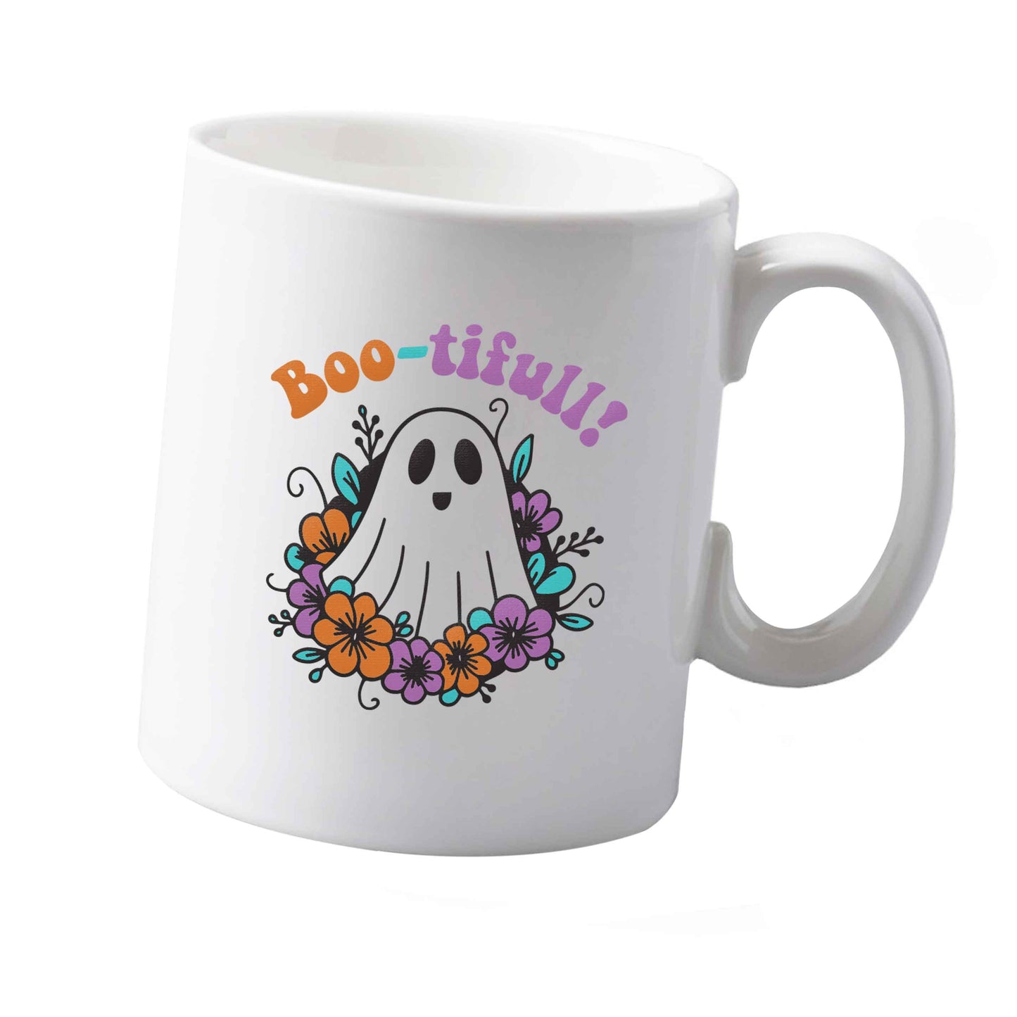10 oz Boo-tifull! Floral ghost ceramic mug  both sides