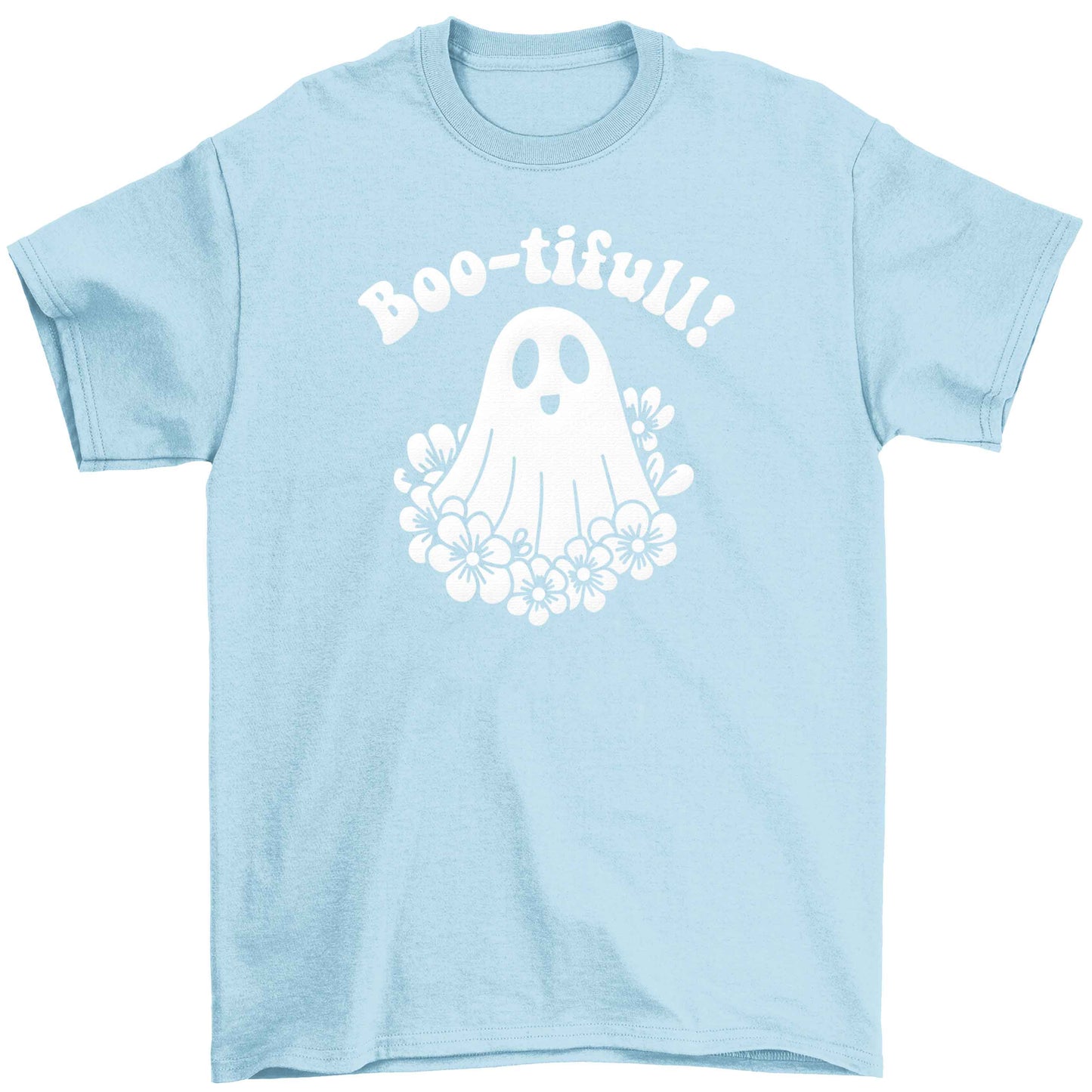 Boo-tifull! Floral ghost Children's light blue Tshirt 12-13 Years