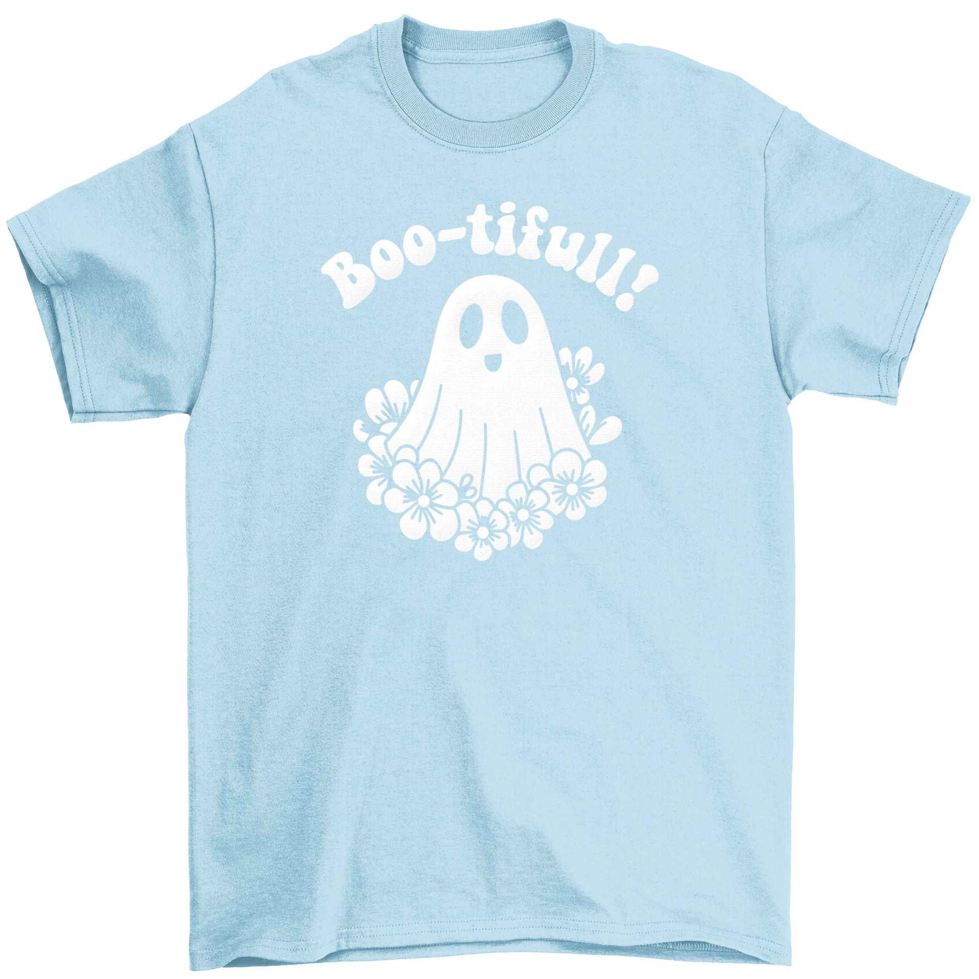Boo-tifull! Floral ghost Children's light blue Tshirt 12-13 Years