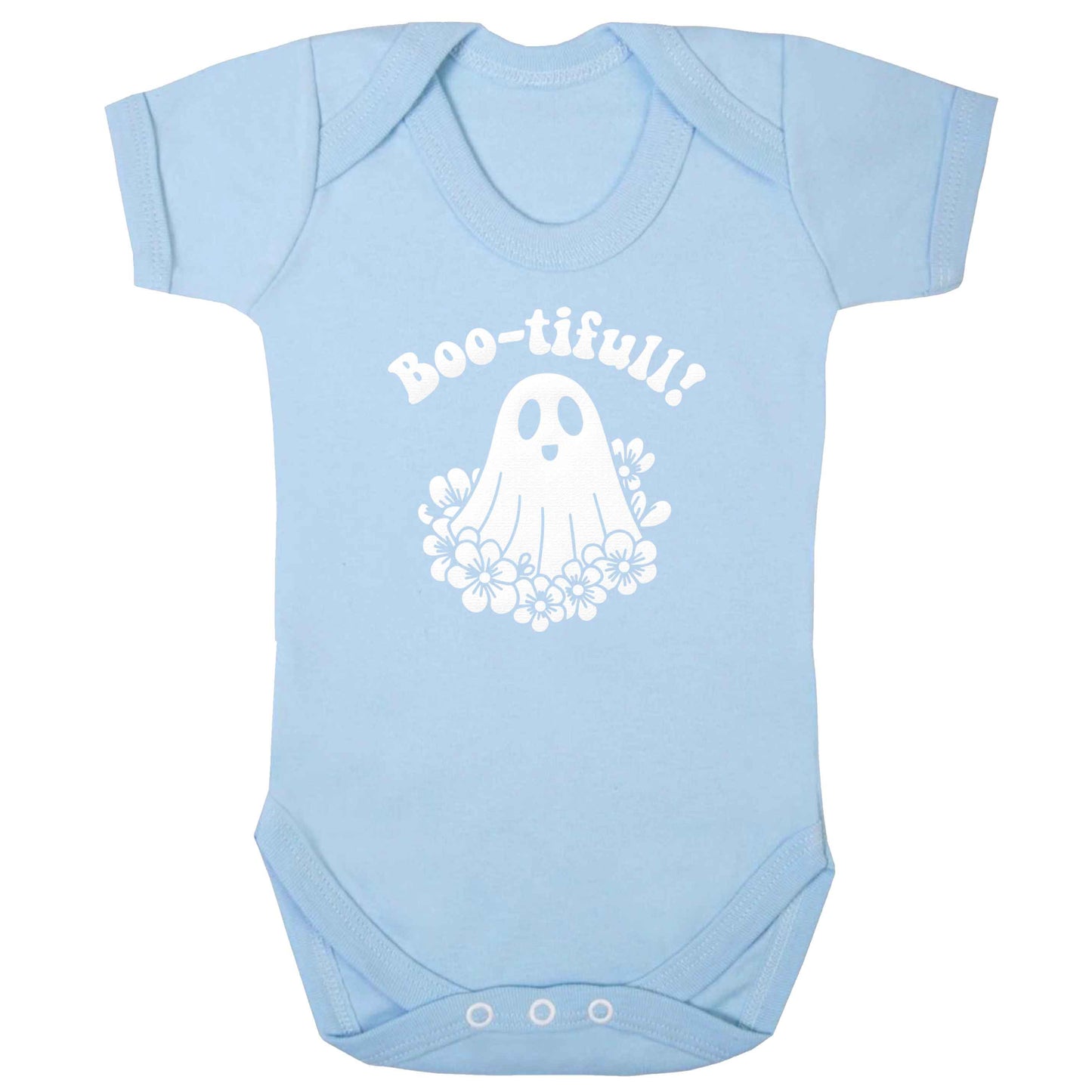 Boo-tifull! Floral ghost baby bodysuit pale blue 18-24 months
