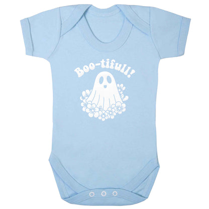 Boo-tifull! Floral ghost baby bodysuit pale blue 18-24 months