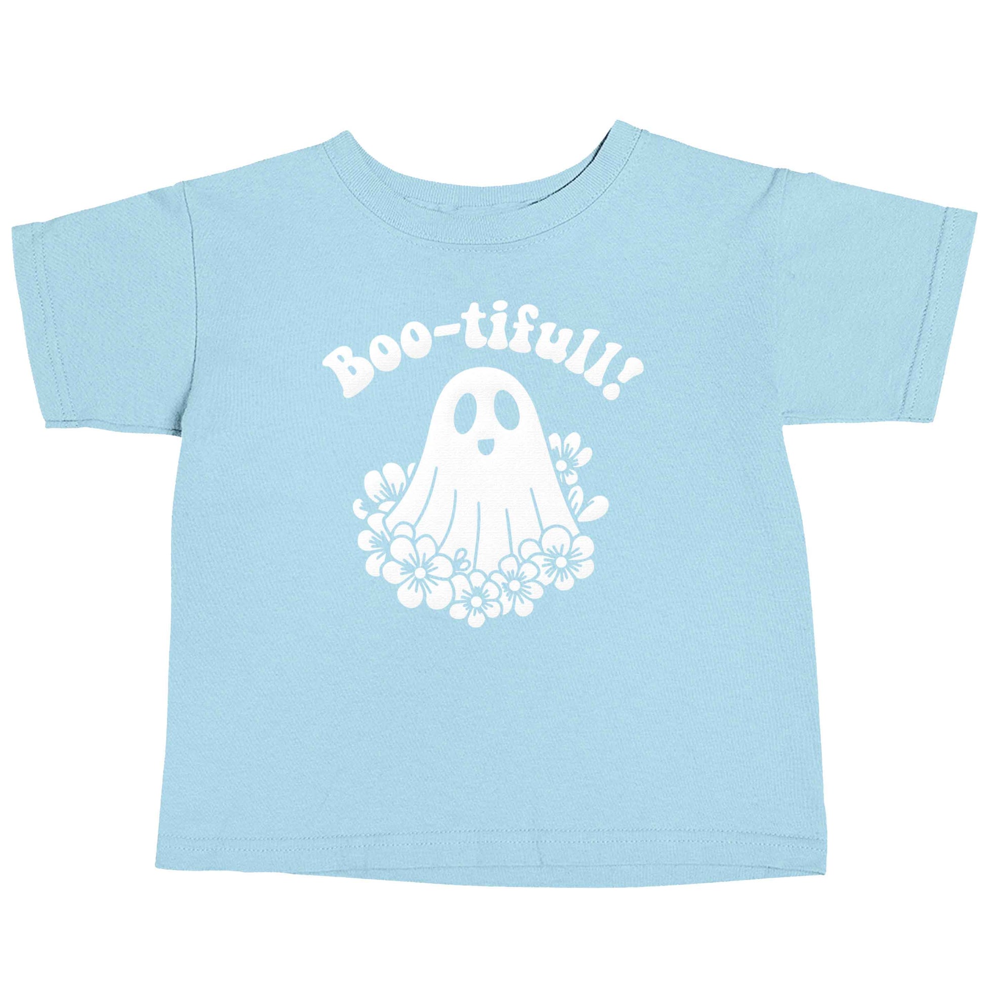 Boo-tifull! Floral ghost light blue baby toddler Tshirt 2 Years