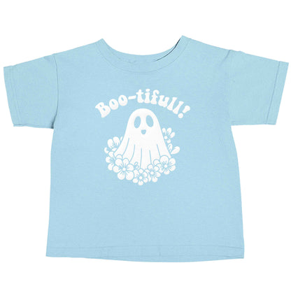 Boo-tifull! Floral ghost light blue baby toddler Tshirt 2 Years