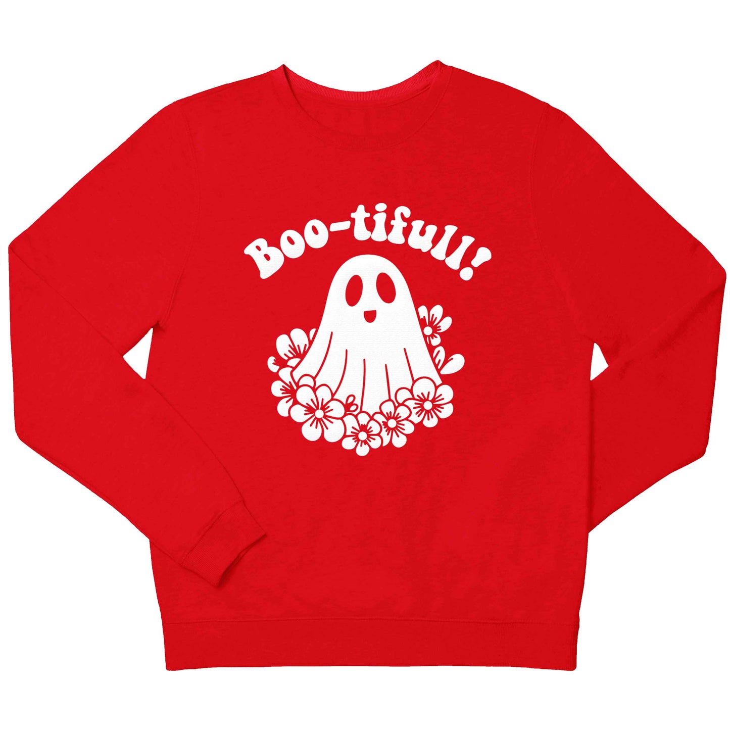 Boo-tifull! Floral ghost children's grey sweater 12-13 Years