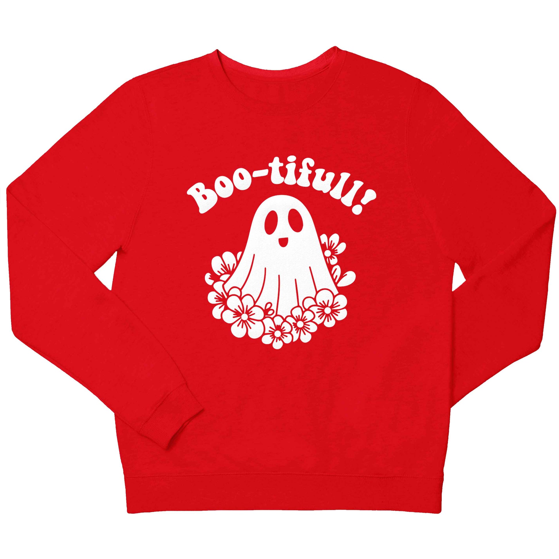 Boo-tifull! Floral ghost children's grey sweater 12-13 Years