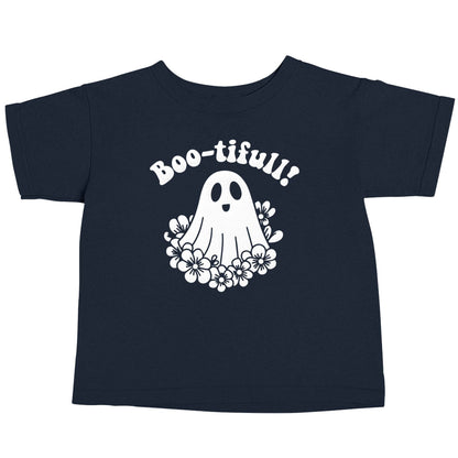 Boo-tifull! Floral ghost navy baby toddler Tshirt 2 Years