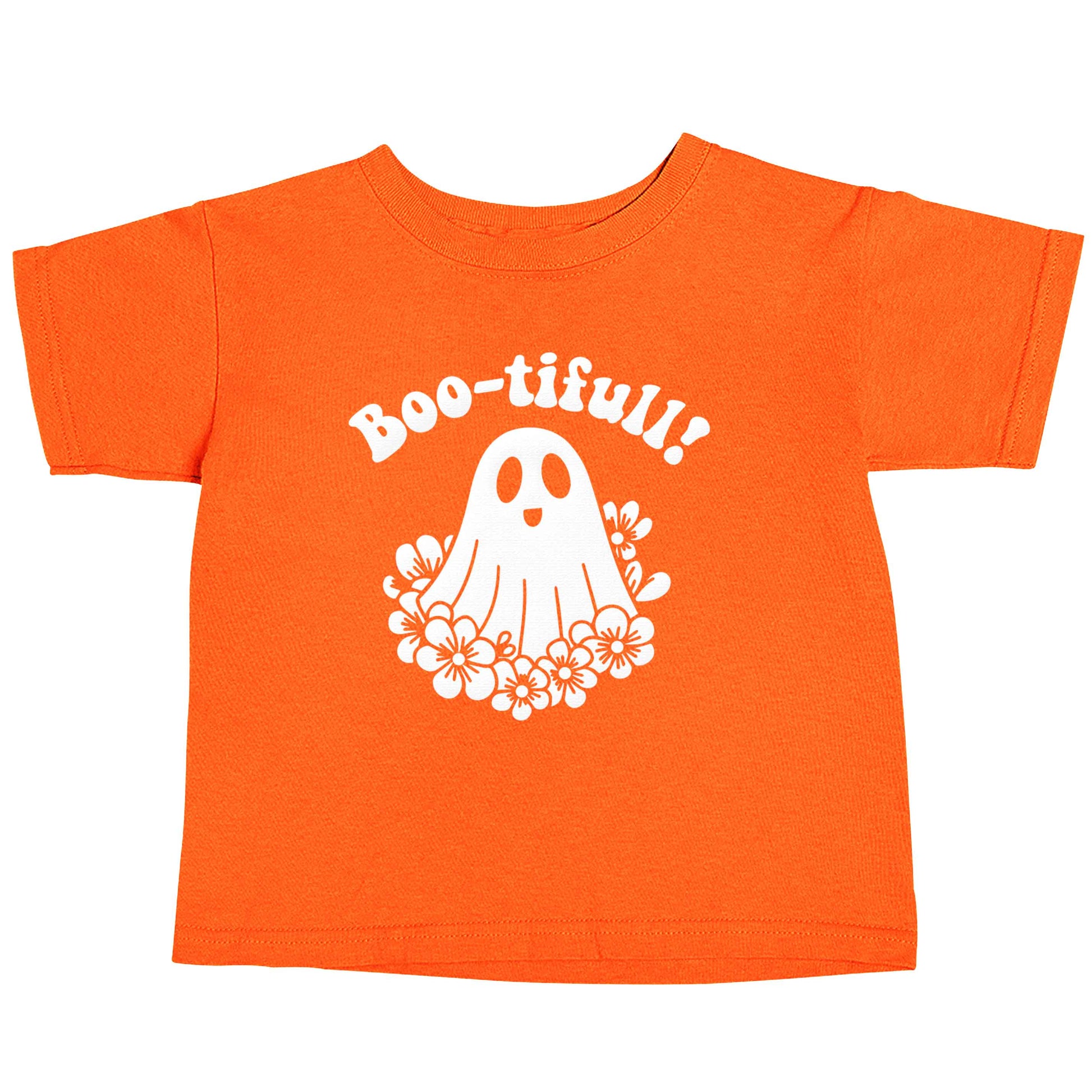 Boo-tifull! Floral ghost orange baby toddler Tshirt 2 Years
