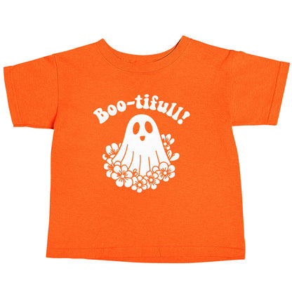 Boo-tifull! Floral ghost orange baby toddler Tshirt 2 Years