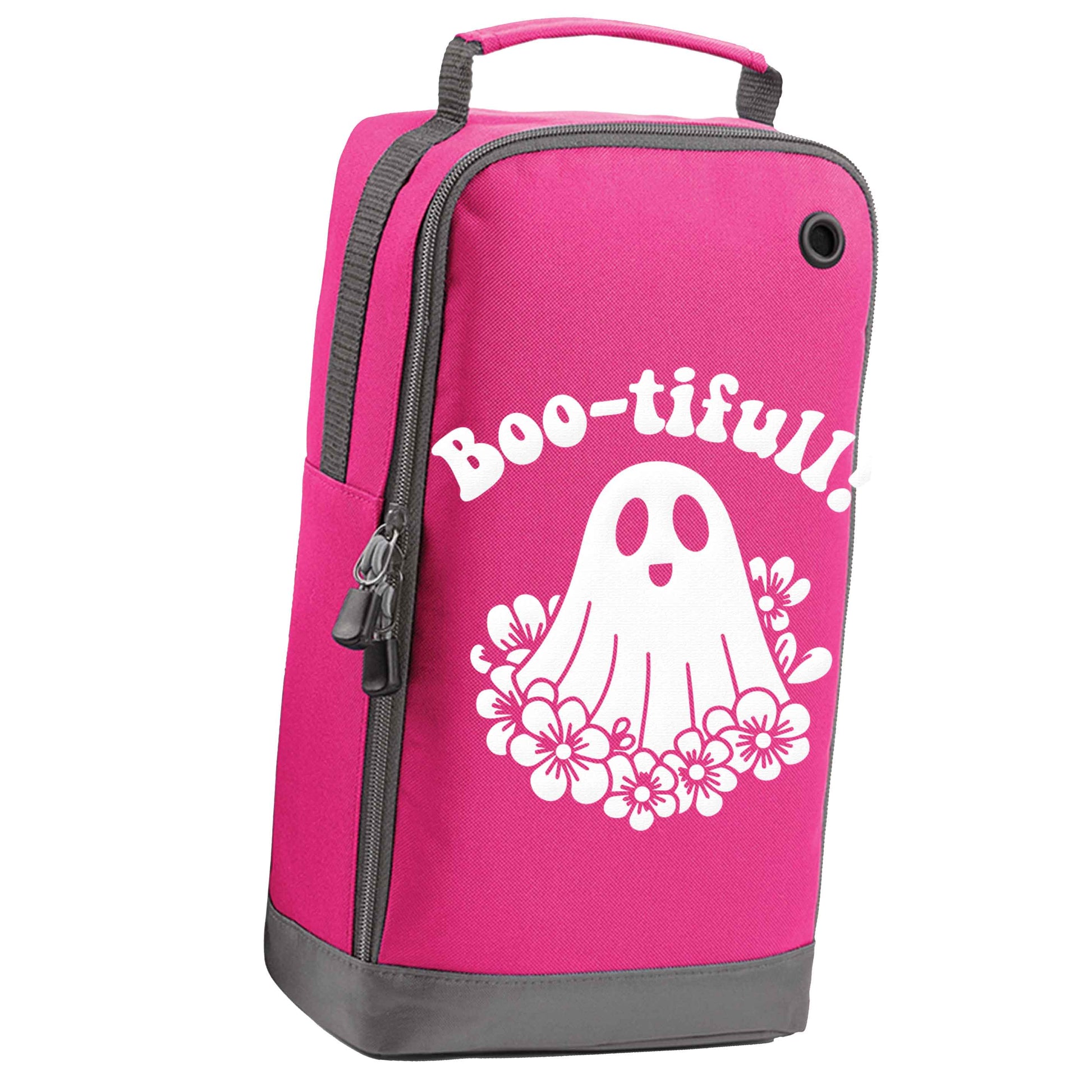 Boo-tifull! Floral ghost pink sports shoe bag vertical print