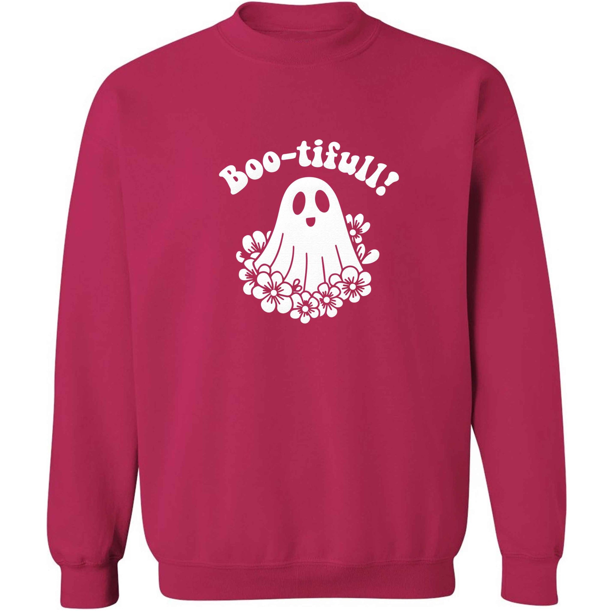 Boo-tifull! Floral ghost adult's unisex pink sweater 2XL