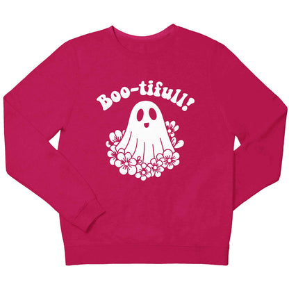 Boo-tifull! Floral ghost children's pink sweater 12-13 Years