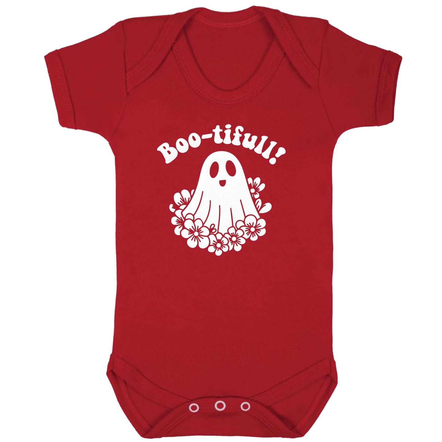 Boo-tifull! Floral ghost baby bodysuit red 18-24 months