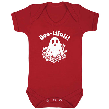 Boo-tifull! Floral ghost baby bodysuit red 18-24 months