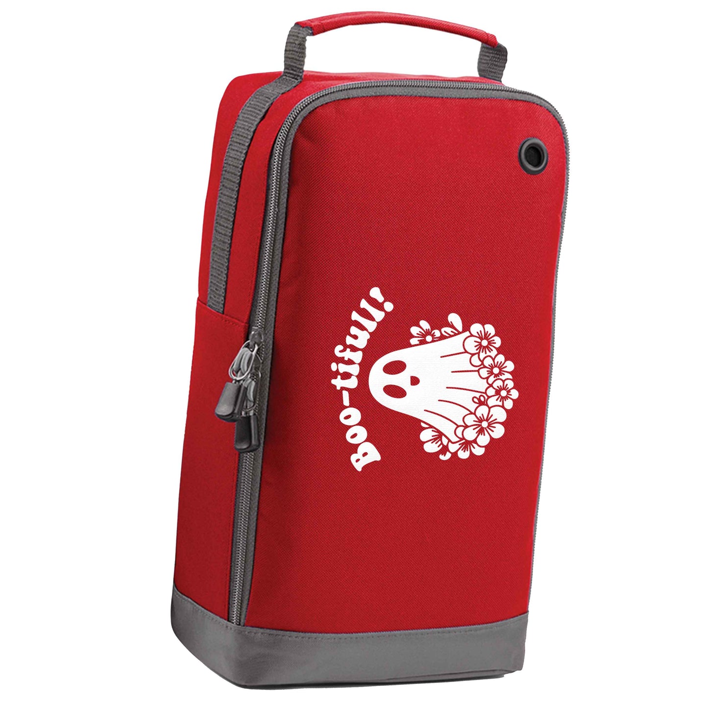 Boo-tifull! Floral ghost red sports shoe bag vertical print