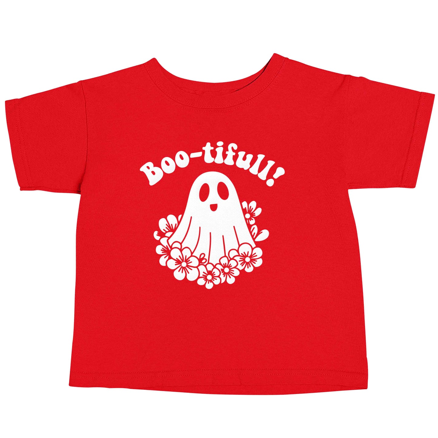 Boo-tifull! Floral ghost red baby toddler Tshirt 2 Years