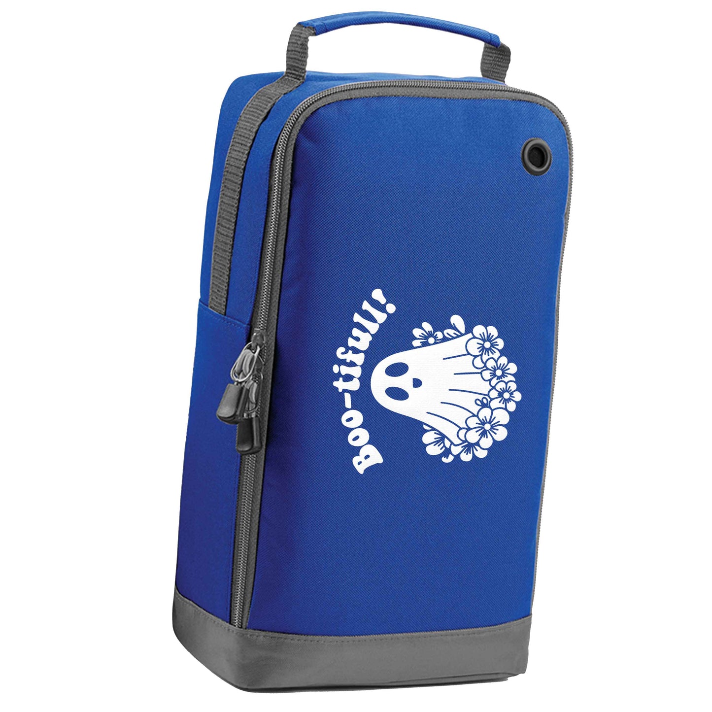 Boo-tifull! Floral ghost blue sports shoe bag horizontal print